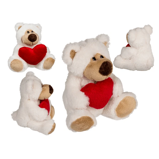 BRUBAKER Peluche géante XXL - Ours/Nounours - 100 cm - Blanc - Cœur