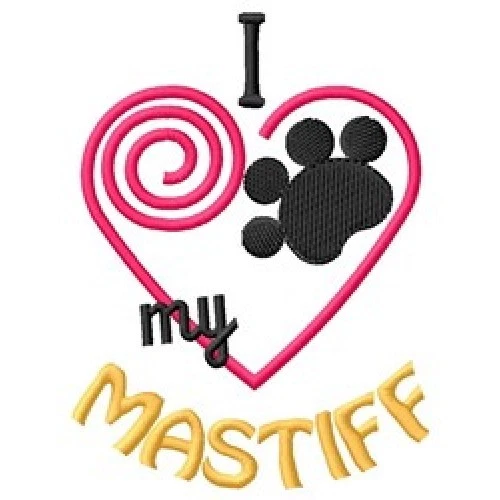 I Heart My Mastiff Ladies T-Shirt 1441-2 Size S - XXL