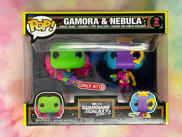 Funko POP! Gamora and Nebula 2 Pack Blacklight Target Exclusive SEE PICS H03