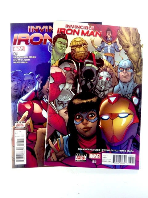 Marvel INVINCIBLE IRON MAN (2017) #5+8 Riri Williams Disney + TV NM- (9.4)