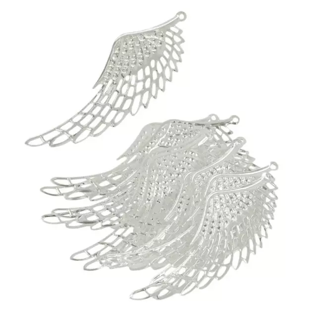 12 Hollow Angel Wing Pendants for DIY Jewelry Necklace Accessories