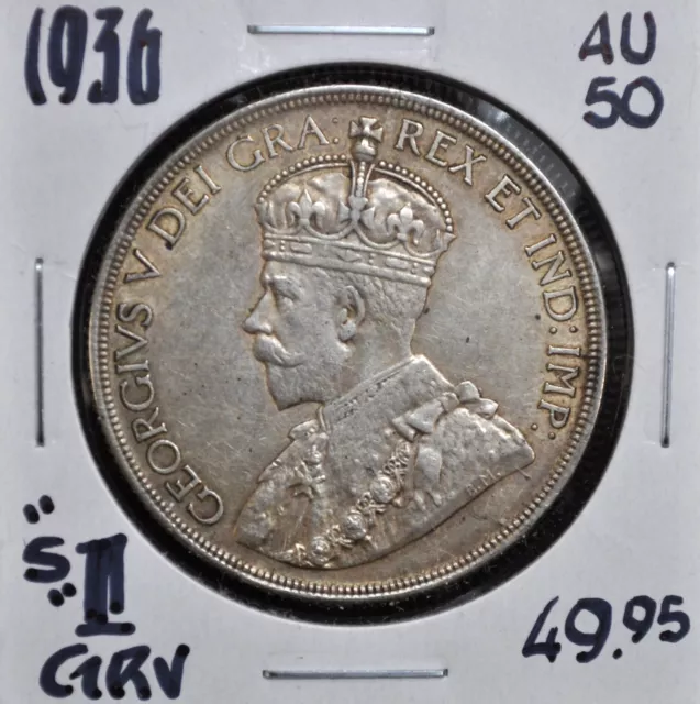 1936 Canada Silver One Dollar