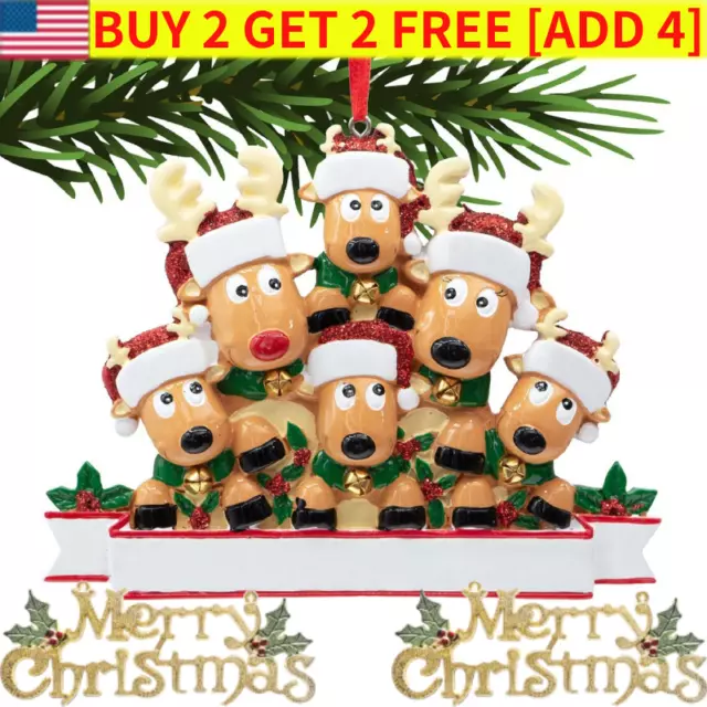 Christmas Tree Ornament Personalized Family Pendant Home Decoration Reindeer HOT