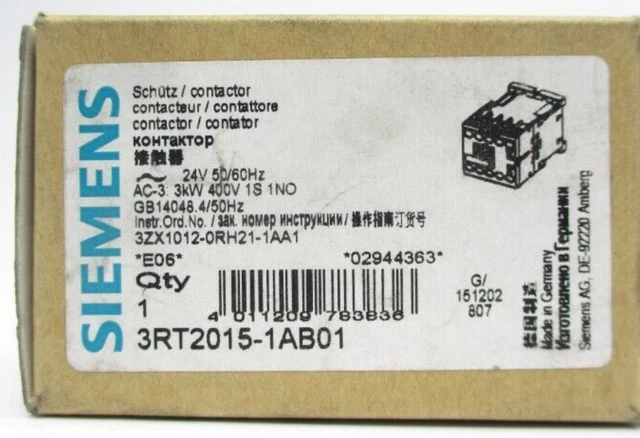 1pcs SIEMENS Contactor 3RT2015-1AB01