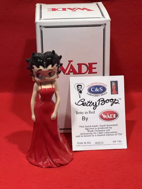 Wade Betty Boop Figurine - Betty In Red - Limited Edition 750 Box & Certificate