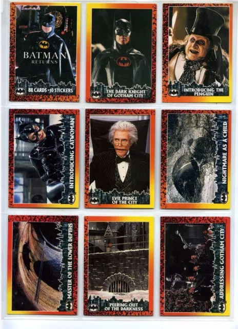 Batman Returns - Complete 88 + 10 Stadium Card SET - 1992 Topps - NM