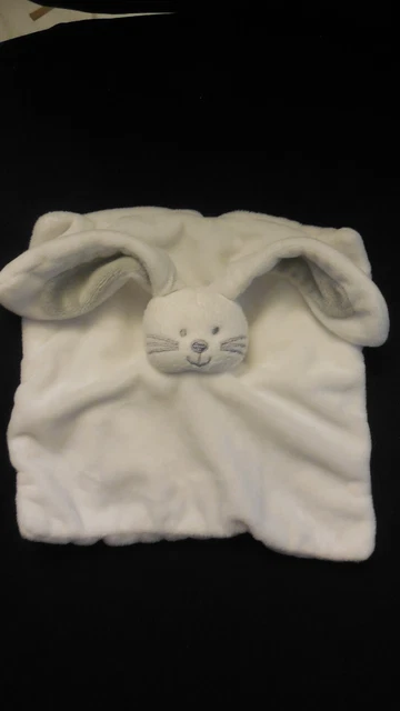 doudou plat lapin blanc moustaches gris KIMBALOO LA HALLE (2 dispo)