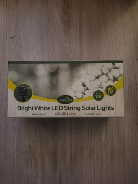 100 led white solar string lights garden lighting