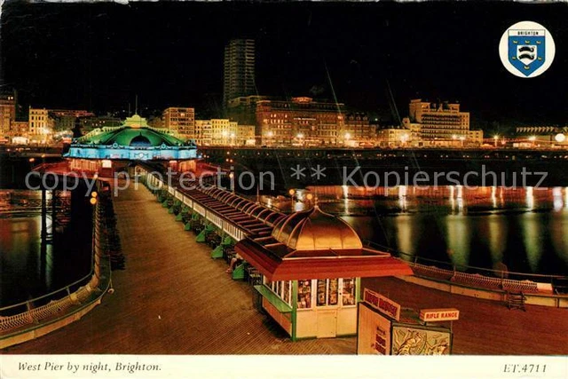 43008020 Brighton East Sussex West Pier Nachtaufnahme Brighton