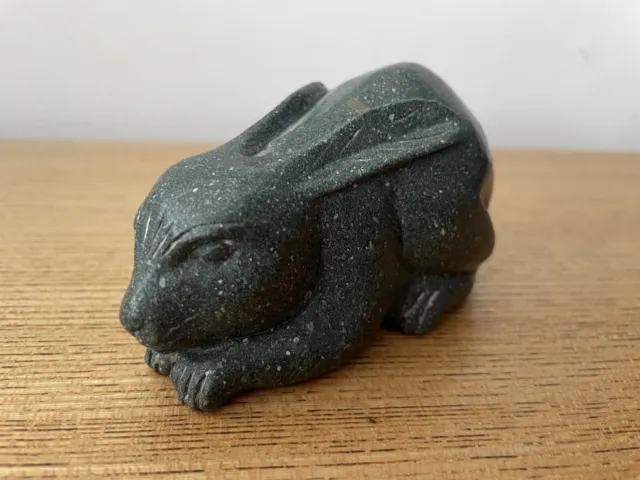 Small Carved Soap Stone Rabbit Figure Paperweight