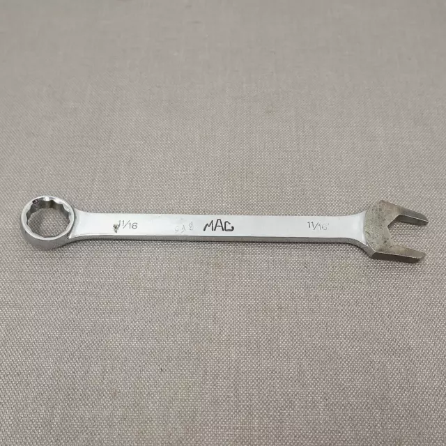 Vintage MAC TOOLS CW22 11/16 12-Point Combination Wrench USA