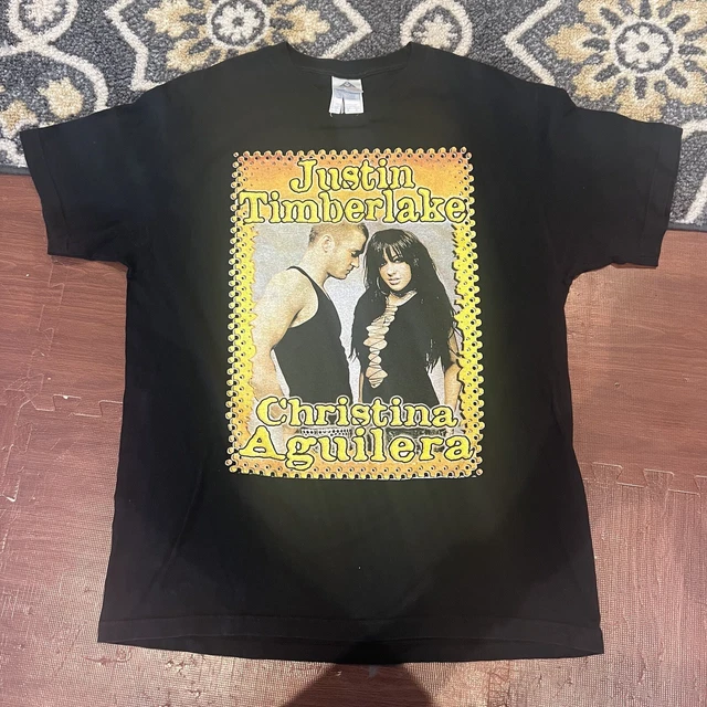 Vintage Christina Aguilera Justin Timberlake Tour Shirt Large L  Justified Strip
