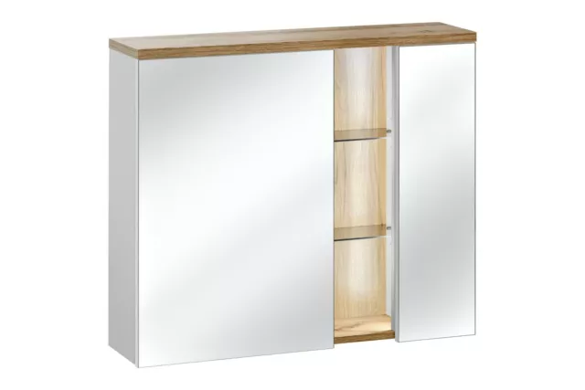 Spiegelschrank Wandschrank Badezimmerschrank mit Spiegel 80 cm LED Beleuchtung