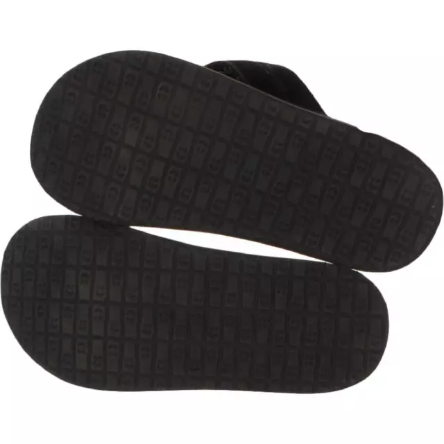 SANUK MENS BLACK Leather Thong Slides Flip-Flops Shoes 7 Medium (D ...