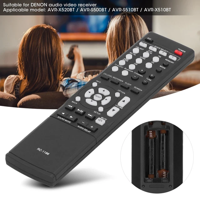 RC-1196 Replacement Remote Control For Denon AVR-S510, AVR-S500BT, AVR-S510BT Receivers