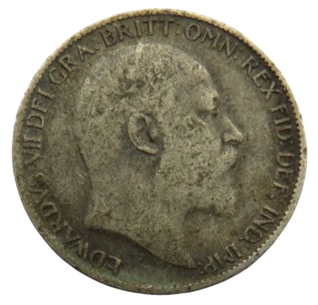 1902 King Edward VII Silver Sixpence Coin - Great Britain