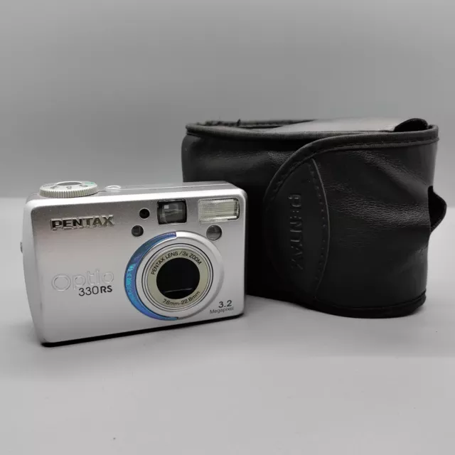 Pentax Optio 330RS 3.2MP Compact Digital Camera Silver Tested