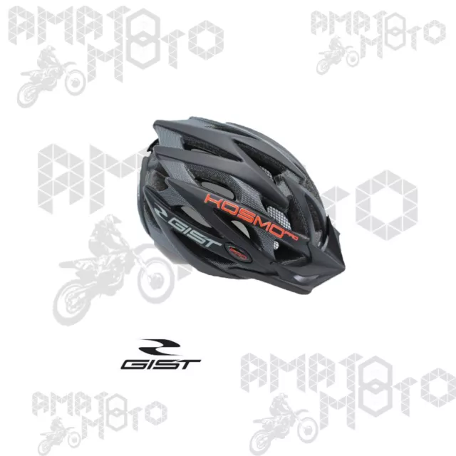 Casco Bici Mtb Gist Kosmo Nero Carbonio Ciclismo Con Retina Anti Insetto