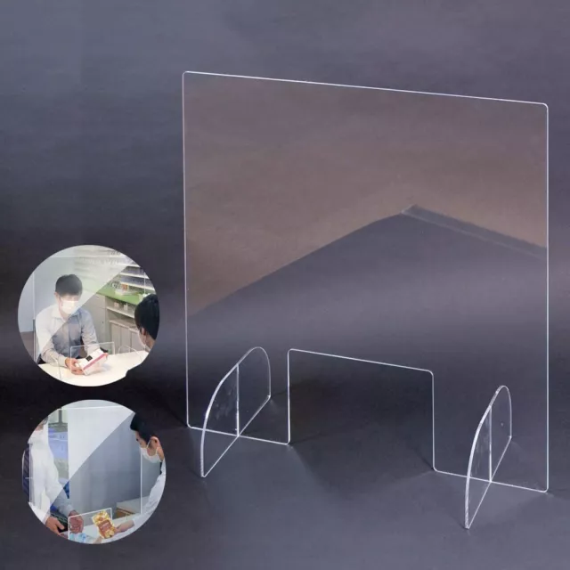 Acrylic Sneeze Guard Table Desk Checkout Counter Shield 15.7"x16.5" Transparent