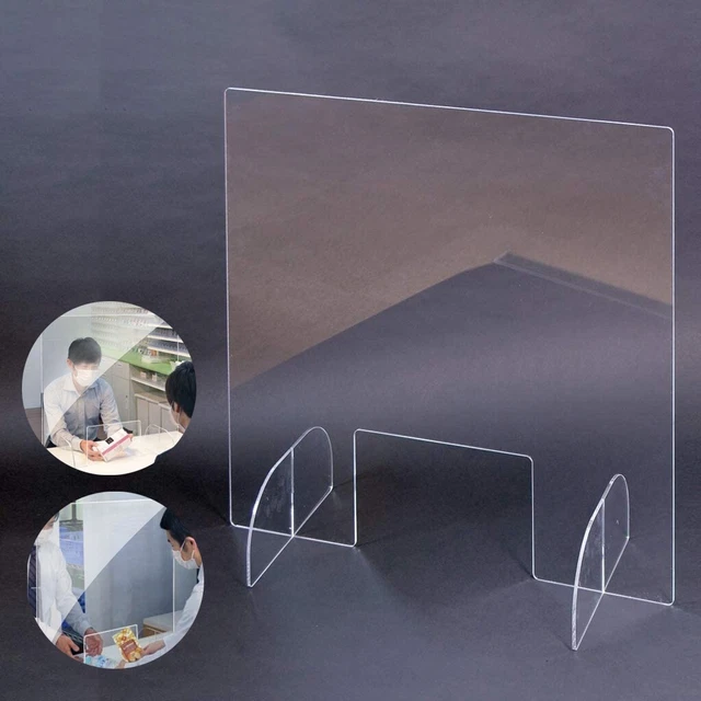 Acrylic Sneeze Guard Table Desk Checkout Counter Shield 15.7"x16.5" Transparent