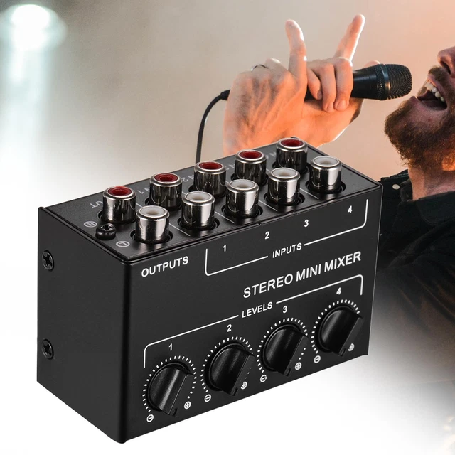 Mini Audio Mixer Small Mixer 4 Channel Portable Passive Mixer Stereo Dispenser