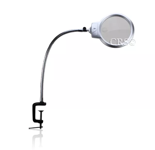Magnifying Glass Work Bench Desk Magnifier Led Light w/ Large Metal Clamp USA