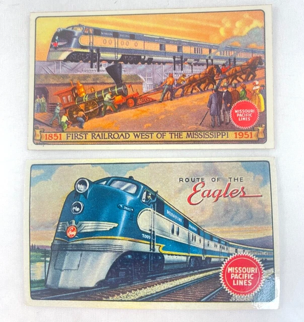 Set of 2 Missouri Pacific Lines Railroad Conductor Business Cards