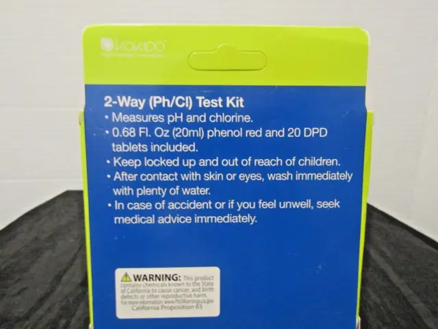 Kit de prueba de agua de 2 vías para piscina y spa Kokido, PH/CI 2