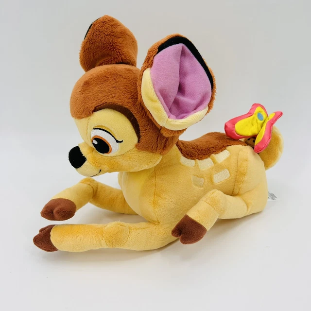 Disney Store Bambi Plush 12" Deer Stuffed Animal Butterfly Laying