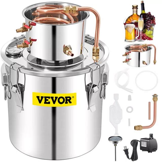 VEVOR Alcohol Distiller Water Wine Distiller Brewing Kit 13.2Gal w/ Water Pump