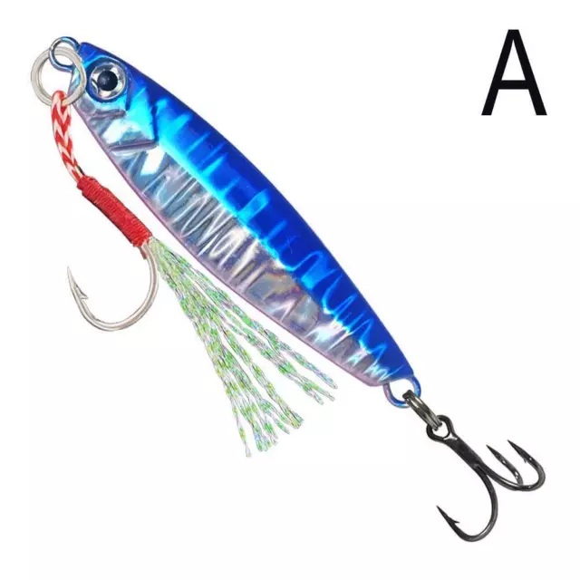 10g Metal Jig Jigging Lure Spoon Bait with Feather Lead 2024 Long Casting G6S7 3