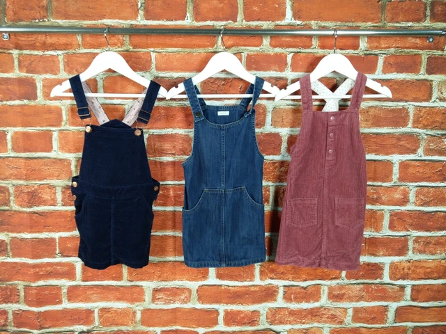 Girls Bundle Age 3-4 Years M&S Next H&M Pinafore Dress Set Corduroy Denim 104Cm