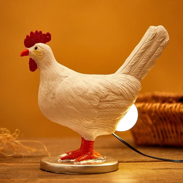 CHICKEN EGG LAMP Desk Ornaments Rooster LED Night Light For Bedroom