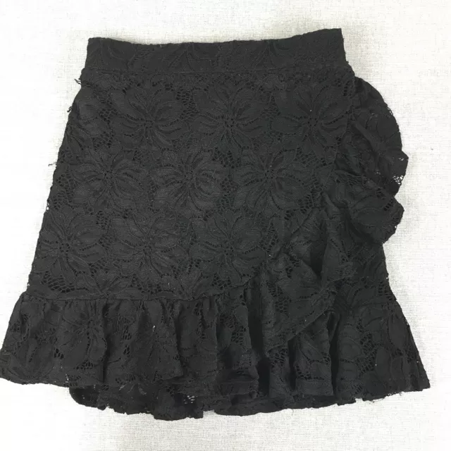 Bardot Junior Kids Girls Skirt Size 10 Years Black Floral Lace Mini