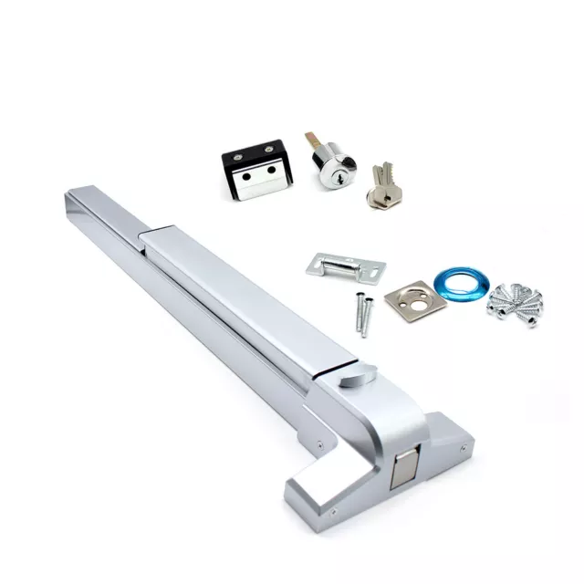 1*Door Push Bar Panic Exit Device with Lock Commercial Emergency Door Hardware