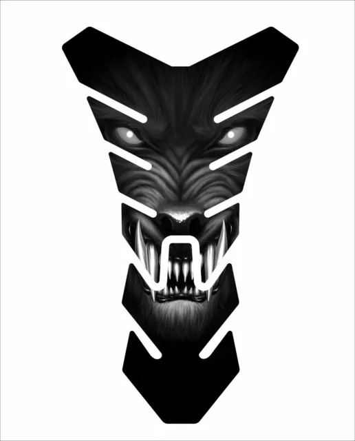 Para Lata Am Ryker Mean Lobo Negro Animal 3D Moto Tanque Almohadilla Protectora