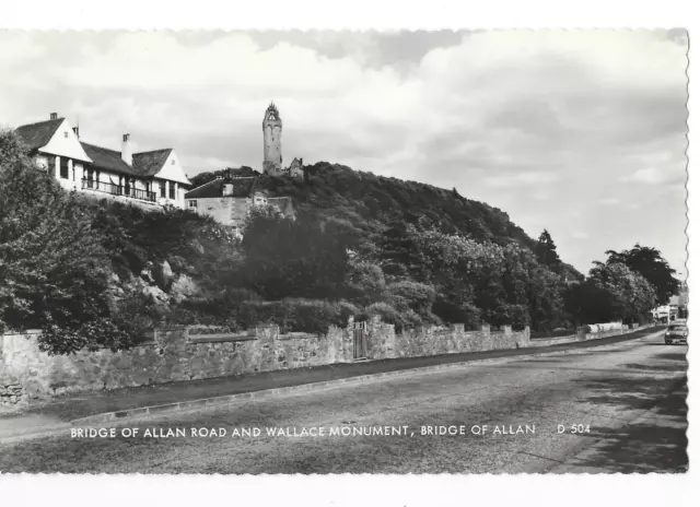 Vintage Postcard - bridge of allan  bridge of allan road and wallace monument