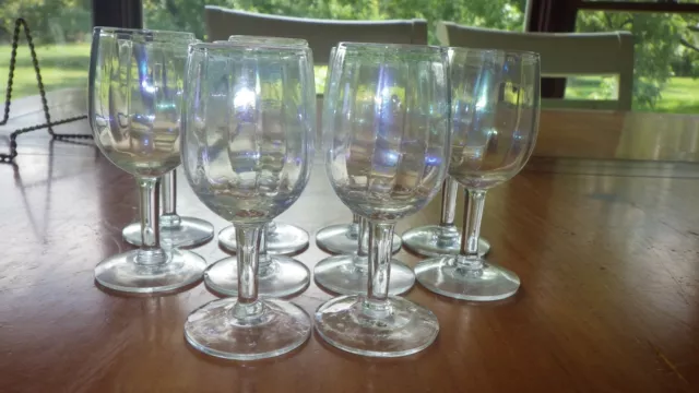 Vintage Morgantown Iridescent cordial Liqueur glasses optic panel 10 2 oz stems