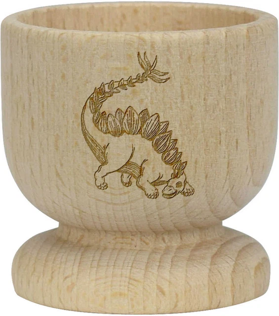 'Taza de huevo de madera ""Stegosaurus dinosaurio de dibujos animados"" (EC00023820)