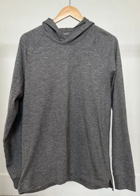 Vince Pullover Raglan Hoodie Men's Size Medium Gray Marbled Light Weight