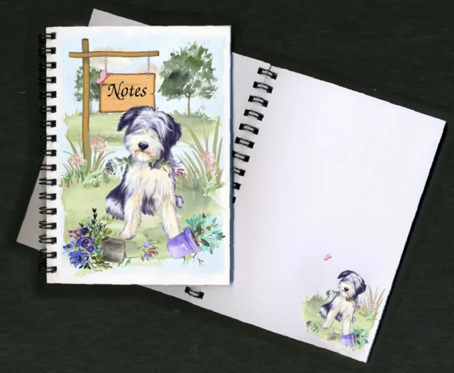 Bearded Collie Dog Notebook/Notepad + small image on each page by Starprint