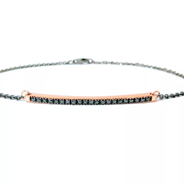 Bracciale tennis uomo oro 18 kt con Diamanti Neri e catena in oro Nero 18 kt