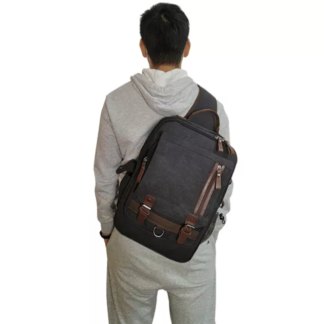 Men Vintage Shoulder Bag Sling Crossbody Chest Canvas Travel Outdoor Backpack