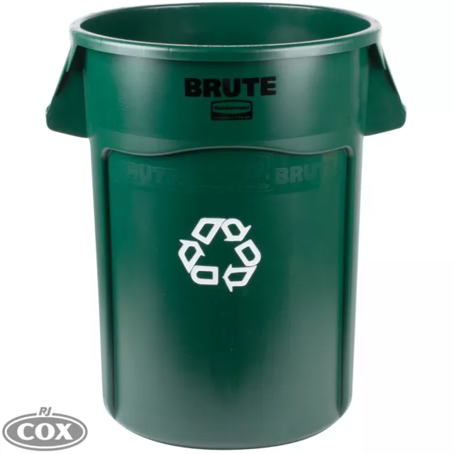 Rubbermaid BRUTE 166 Litre Dark Green Recycling Can 1926829 Container Bin