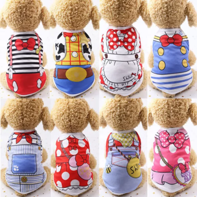 Various Pet Puppy Small Dog Cat Pet Clothes Dress Vest T Shirt Apparel Clothes♡