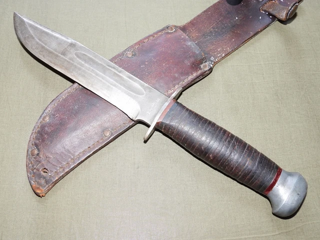US Army USMC Marine WW2 PAL RH-36 PARKERIZED FIGHTING KNIFE & SCABBARD Vtg RARE US Army USMC Marine WW2 PAL RH-36 PARKERIZED FIGHTING KNIFE & SCABBARD Vtg RARE