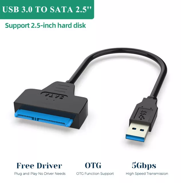 USB 3.0 to 2.5" SATA III Hard Drive Adapter Cable/UASP -SATA to USB3.0 Converter