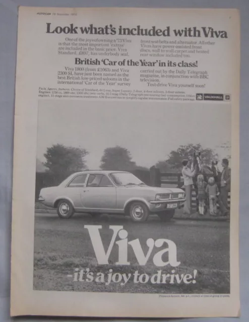 1972 Vauxhall Viva Original advert No.1