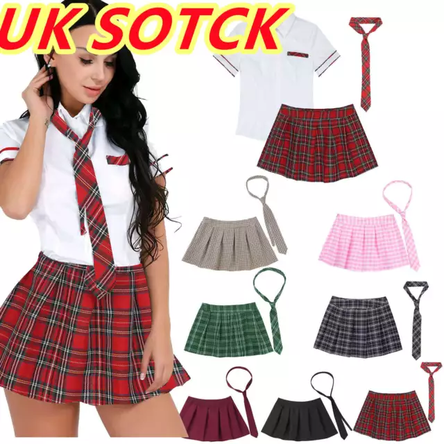 UK Fancy Sexy Women's School Girl Dress Lingerie Uniform Cosplay Outfit Costume