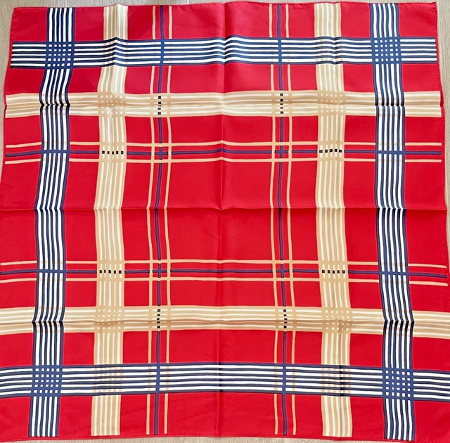 Foulard Carré Vintage P.A.S En Soie 100% Orange - Roulotté Main, 78cm